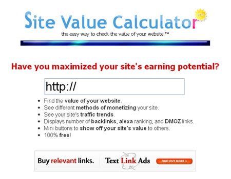 Website Value Calculator .